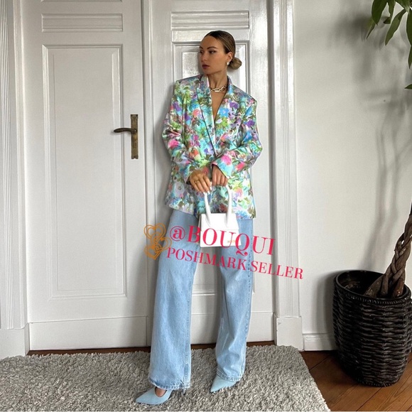 BLOGGERS FAV ZARA FLORAL PRINTED BLAZER - Picture 6 of 16